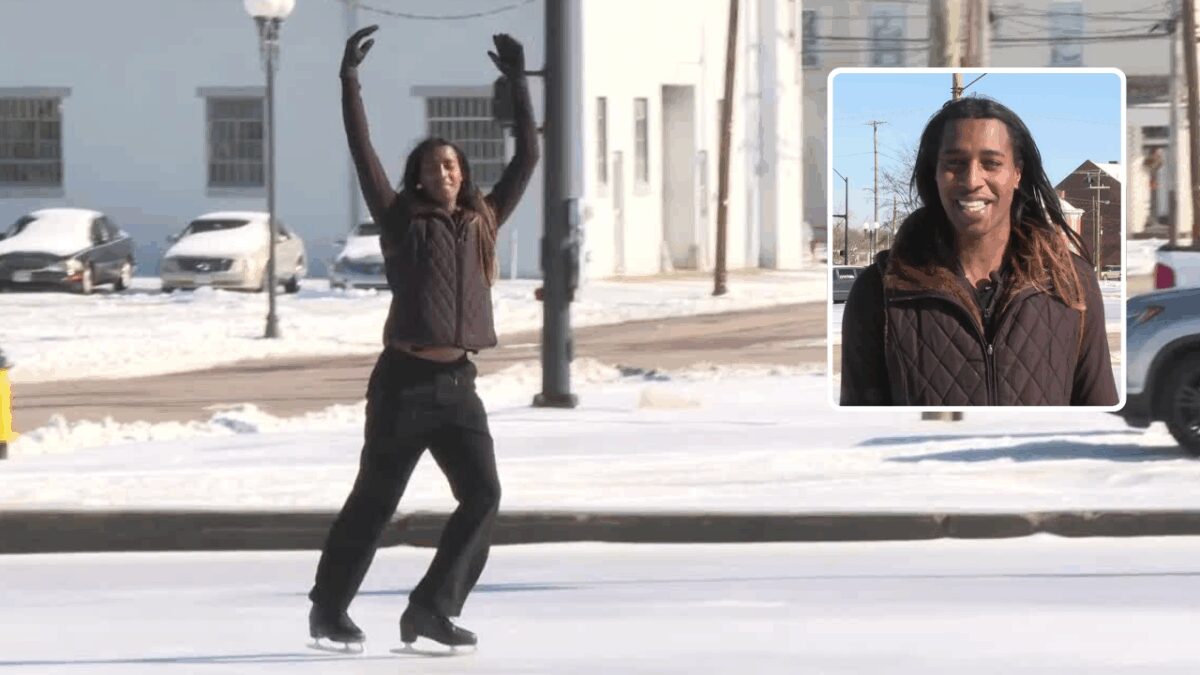 A Petersburg parking lot undergoing renovation became an unexpected ice skating destination