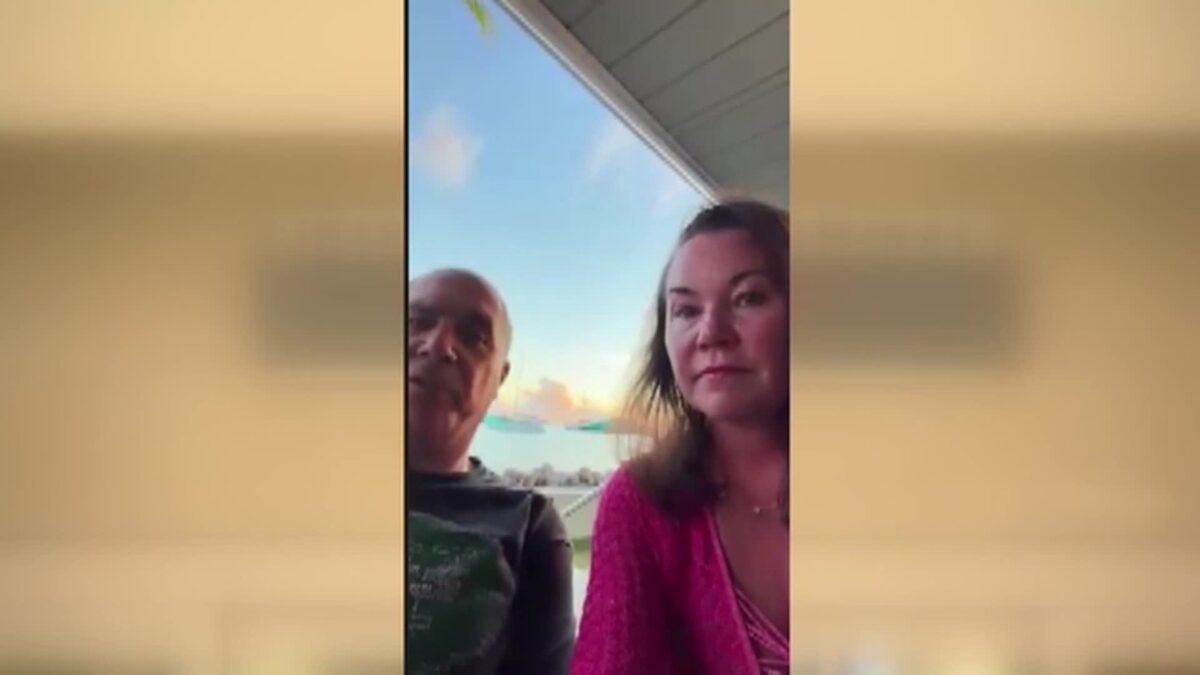 Lizz Kuhn and Alex Hait were vacationing in St. Maarten when a middle-of-the-night alert changed their plans.
