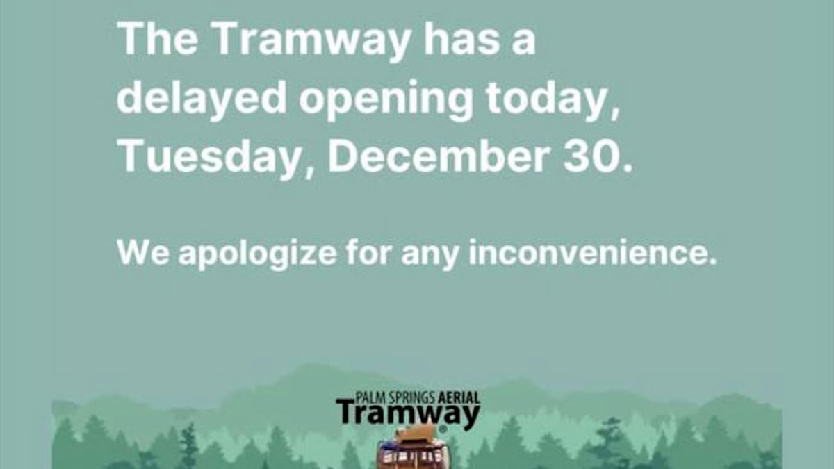 Palm Springs Aerial Tramway opens after delay due to plumbing issue