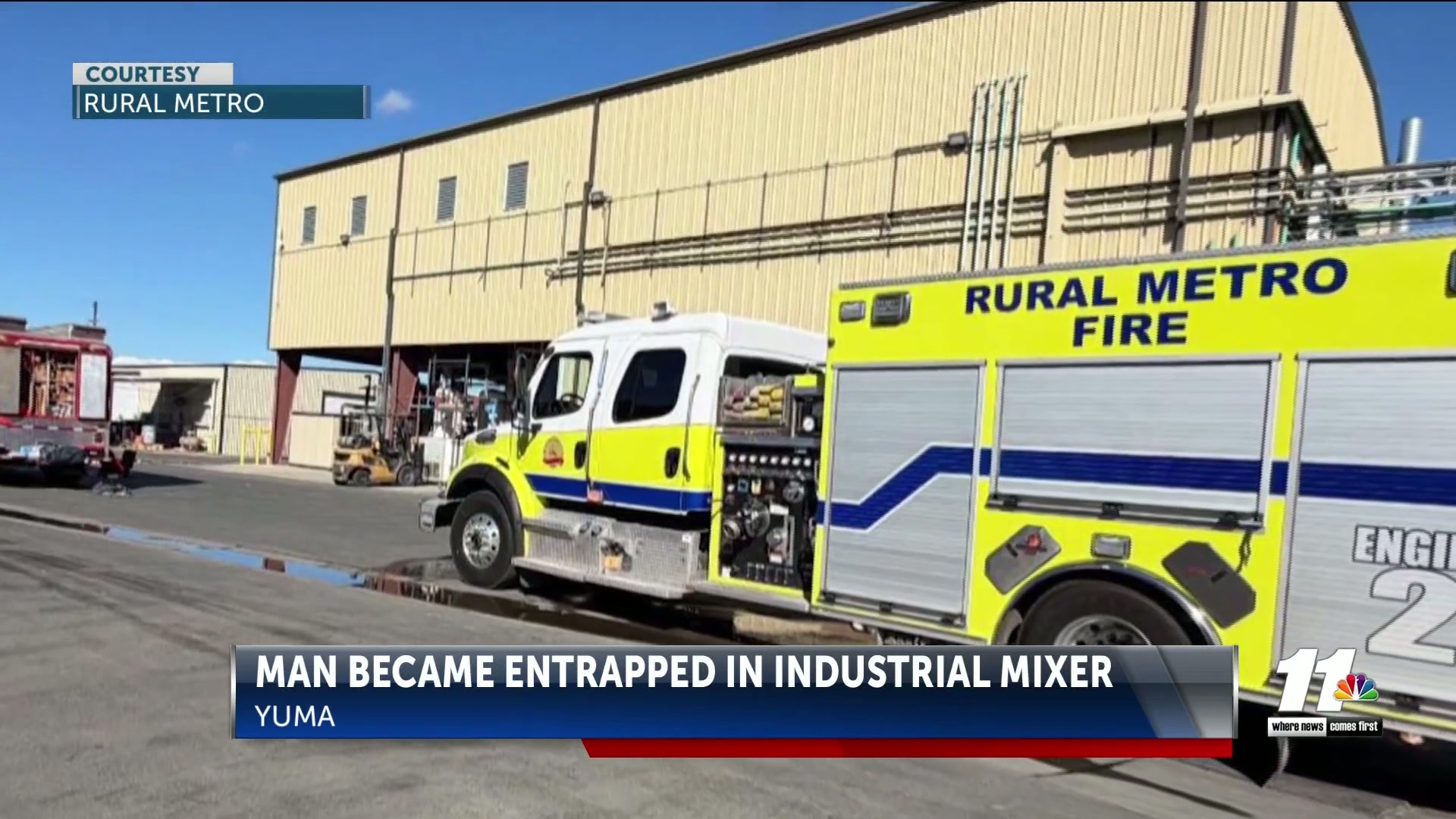 Man injured after being entrapped in a chemical mixer