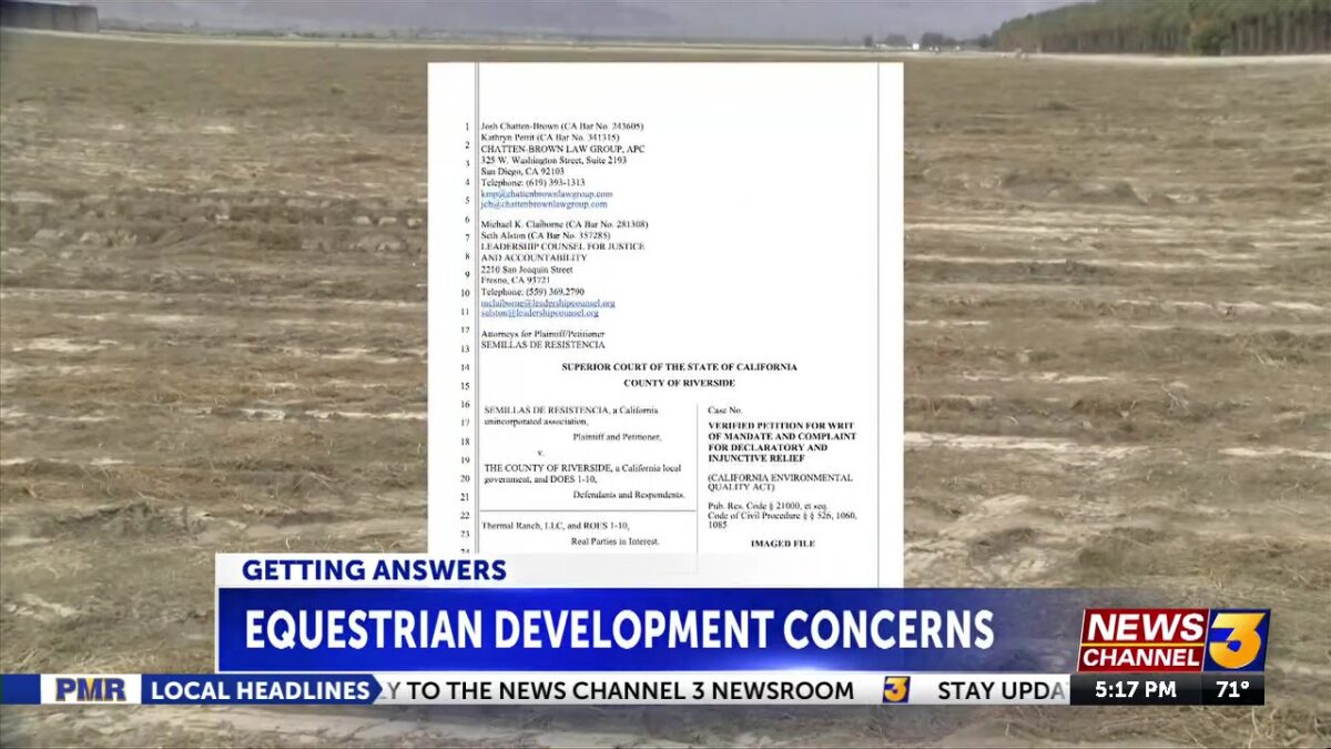 Thermal community raises concerns over approved Thermal Ranch development