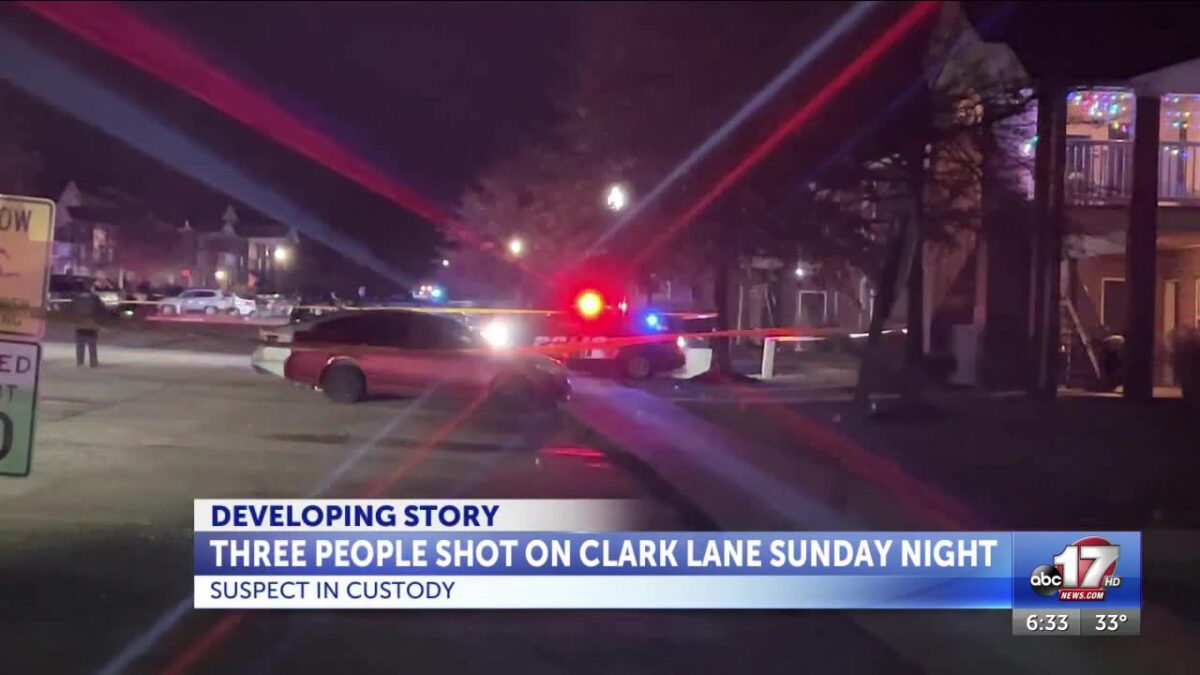 Three shot on Clark Lane Sunday night