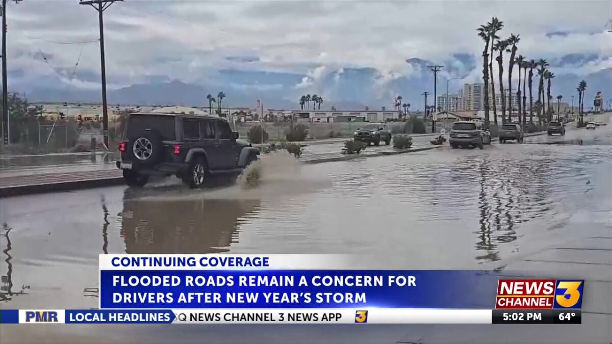 Flooded roads remain a concern for drivers after New Year’s storm