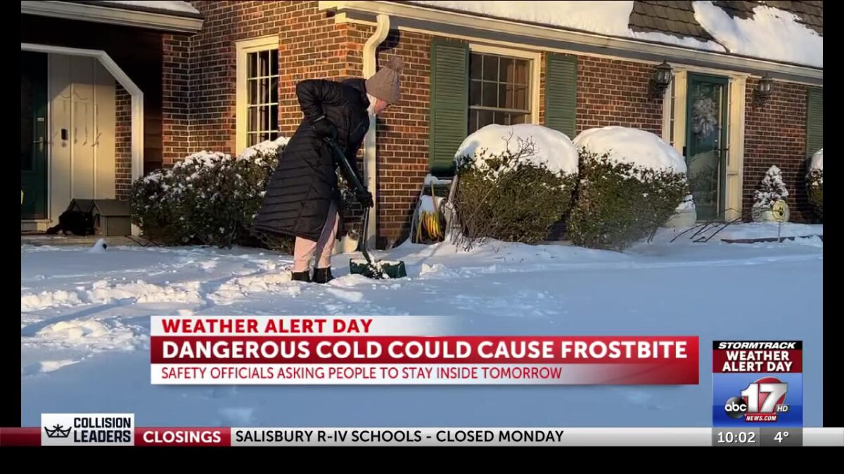 Dangerously cold temperatures Monday could leave some susceptible to frostbite