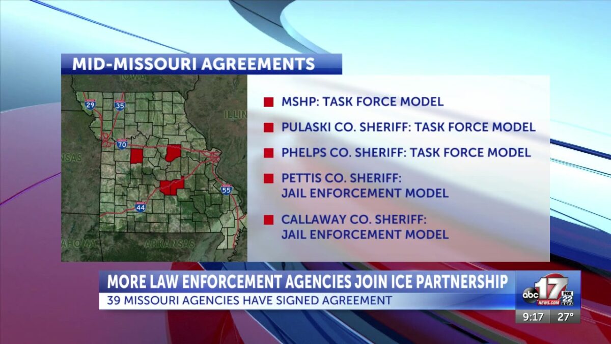 More Missouri law enforcement agencies have joined ICE immigration partnership since April 2025