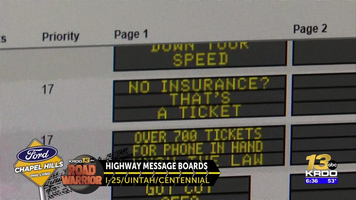 Holiday-themed safety messages on CDOT digital boards are cute