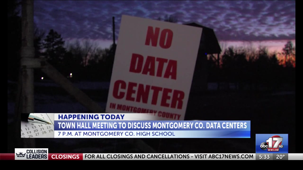 Town hall meeting to discuss environmental impact of proposed data centers in Montgomery County