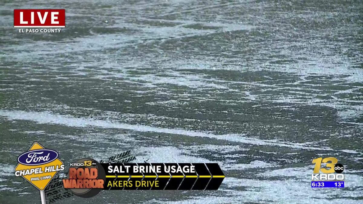 Different perspectives on using salt brine as road pre-treatment in El Paso County for latest winter storm