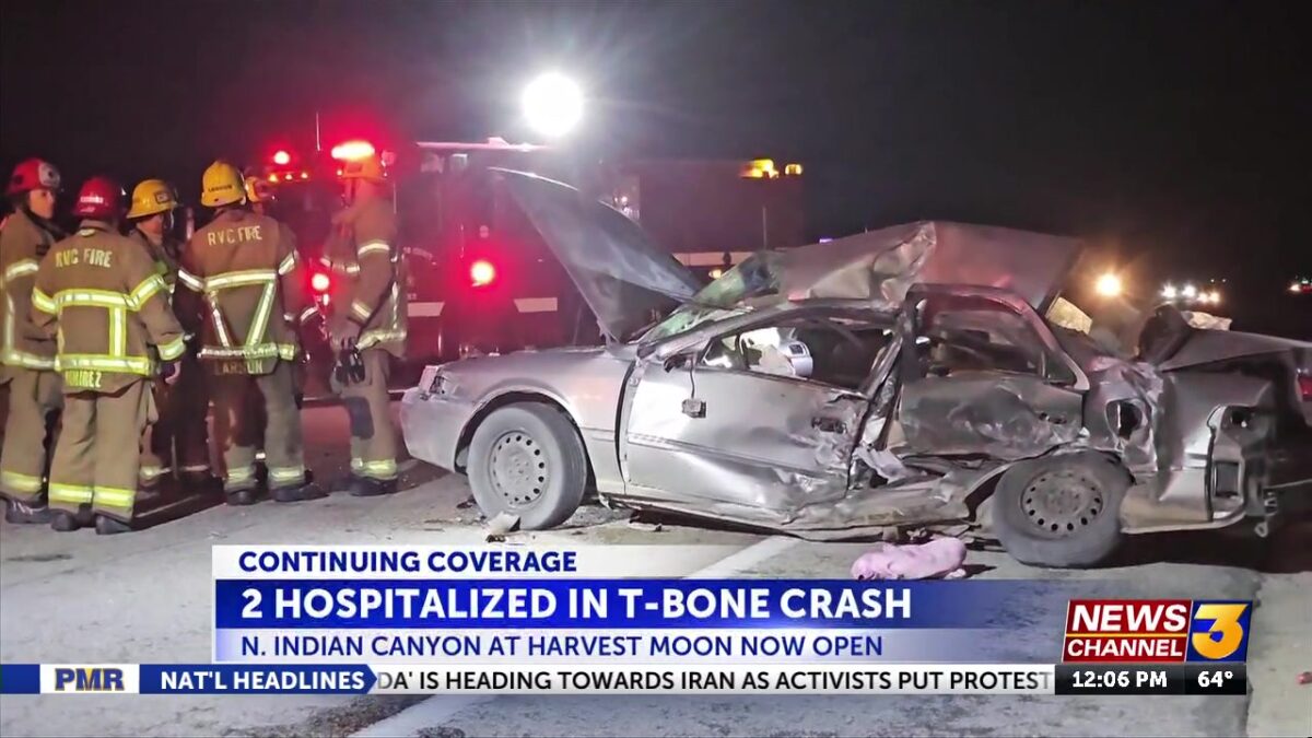 Two hospitalized after crash on Indian Canyon in Desert Hot Springs