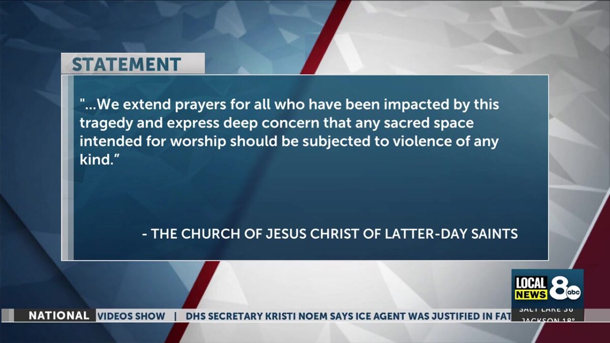 Church of Jesus Christ of Latter-day Saints issues statement following fatal Utah shooting
