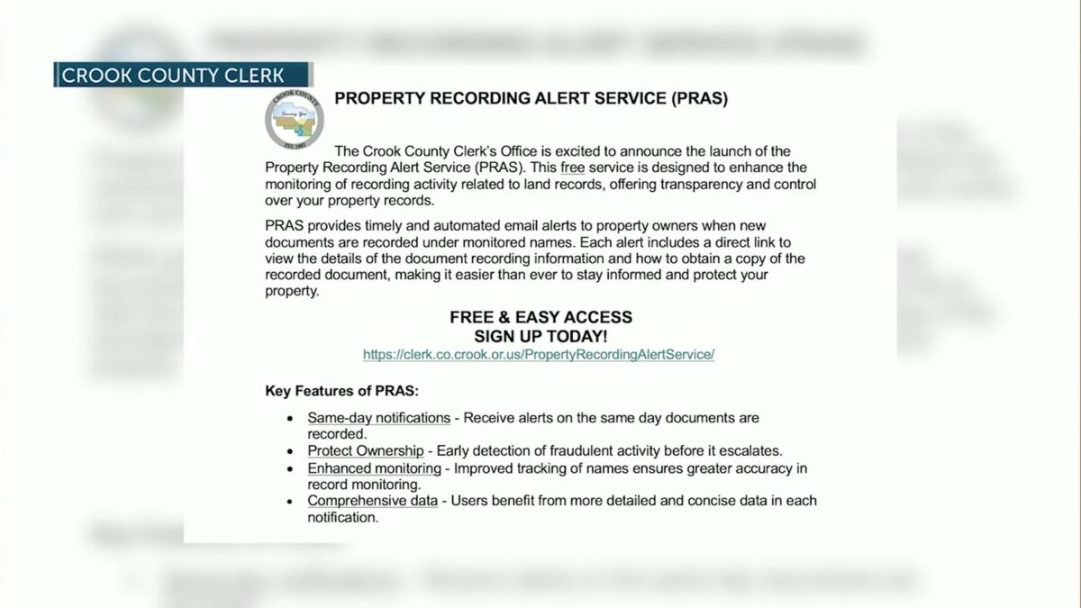 Protect your property: Crook County alert system gives owners early warning