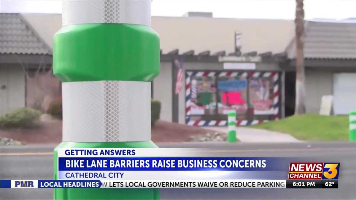 New bike lane barriers in Cathedral City raise concerns for local businesses