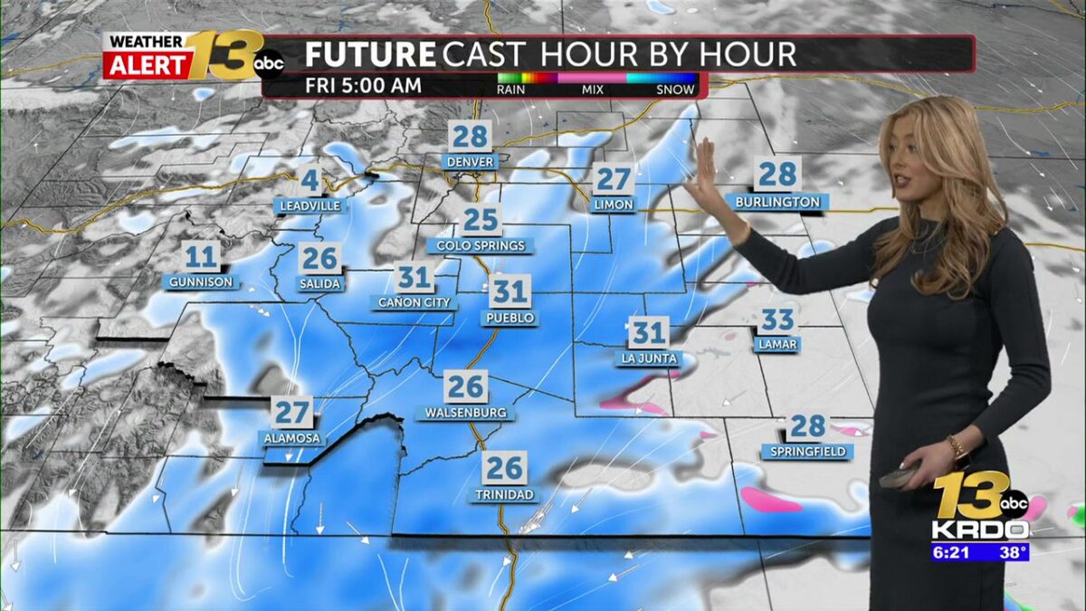 Snow Thursday evening to Friday morning