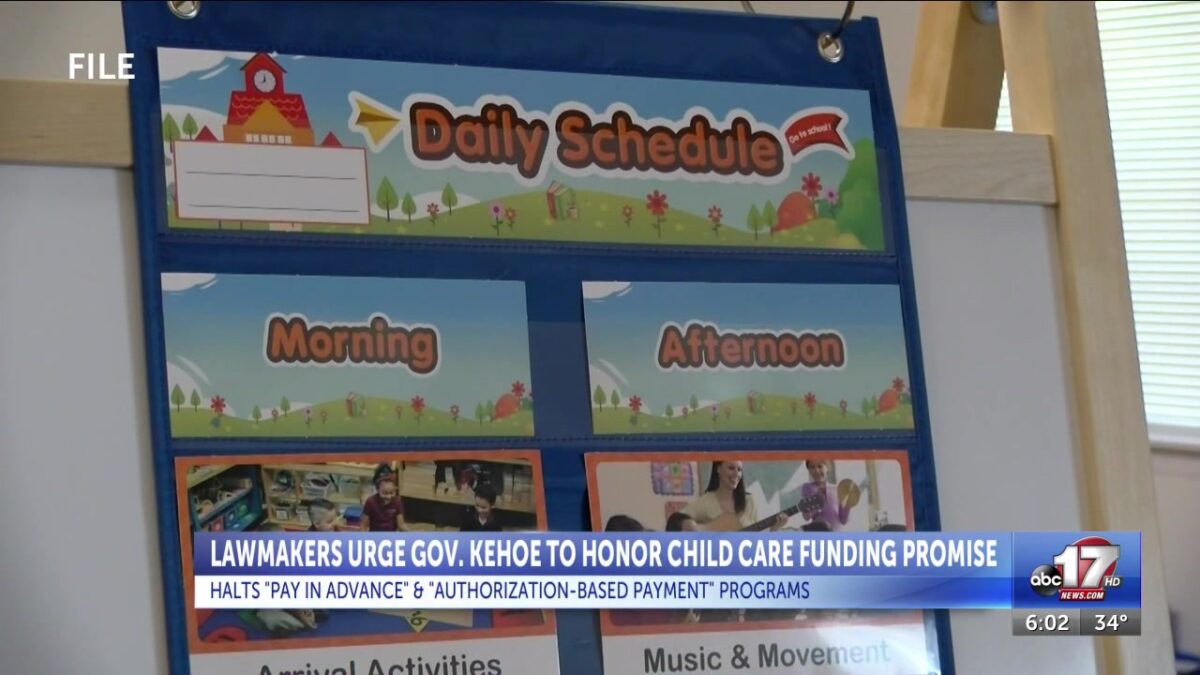 Lawmakers urge Kehoe to honor child care funding promise