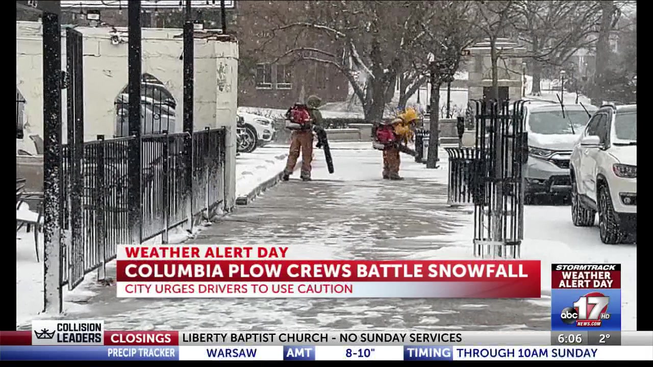Columbia Public Works tackles snowfall Saturday