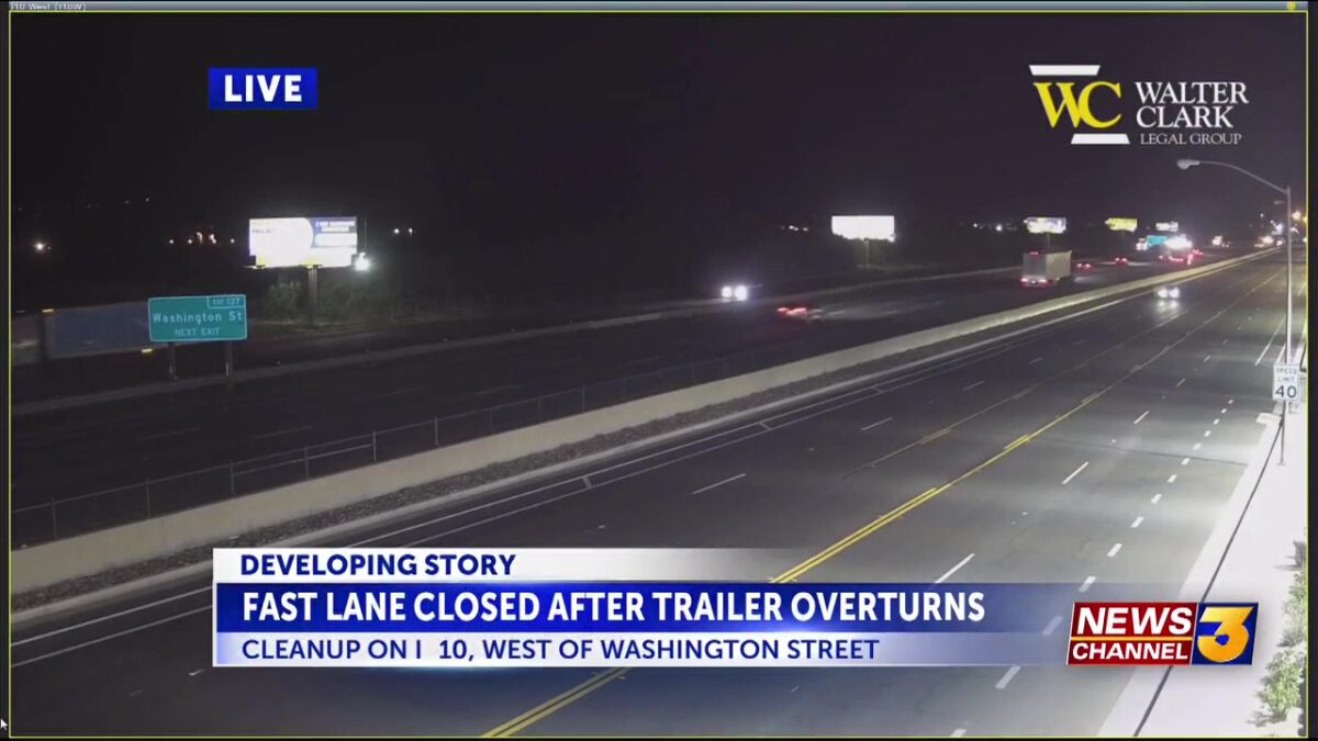 Sig Alert extended as traffic improves on I‑10 after trailer overturns