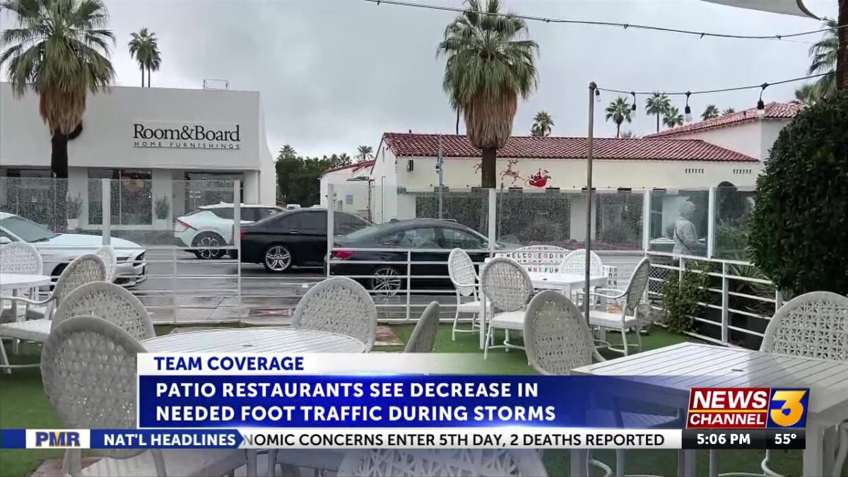 Patio restaurants in Palm Springs see decreased foot traffic amid holiday storms
