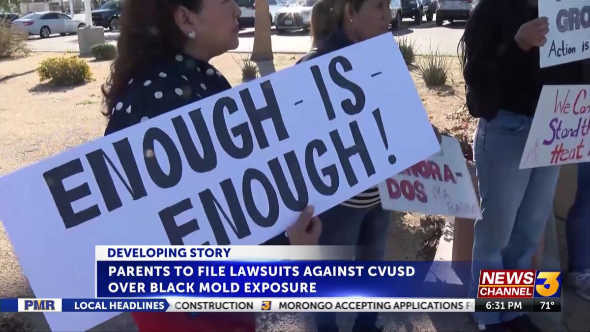 Parents to file several lawsuits against CVUSD over alleged black mold exposure