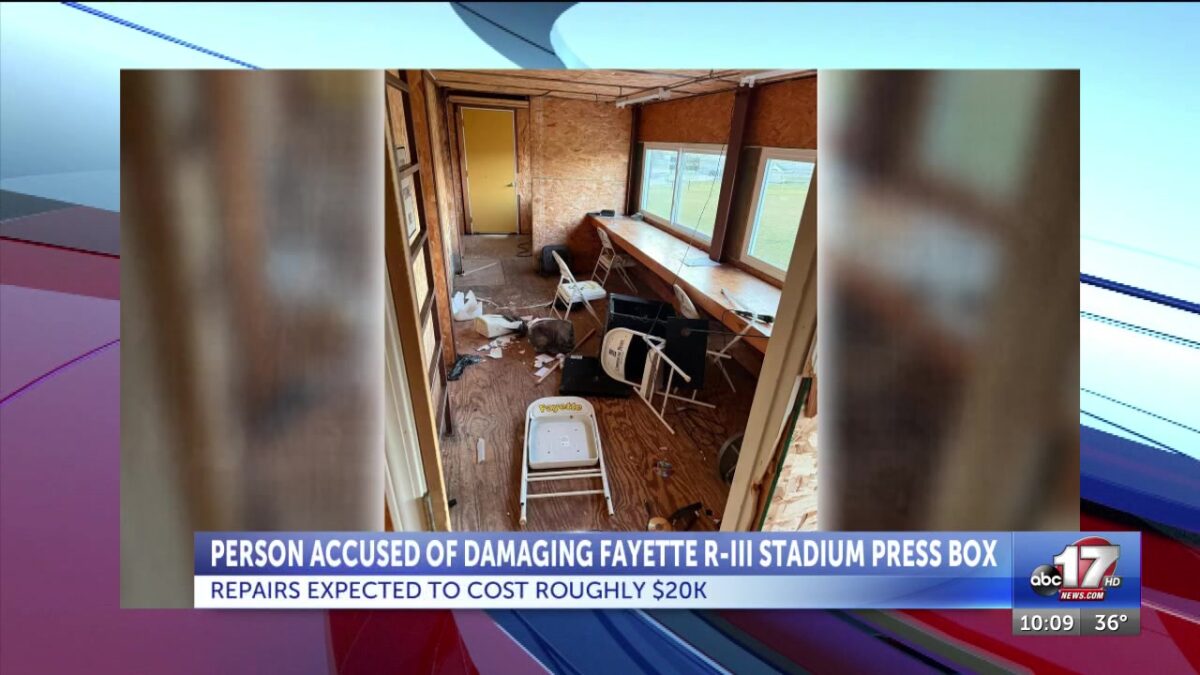 Person accused of damaging Fayette R-III high school’s football stadium press box