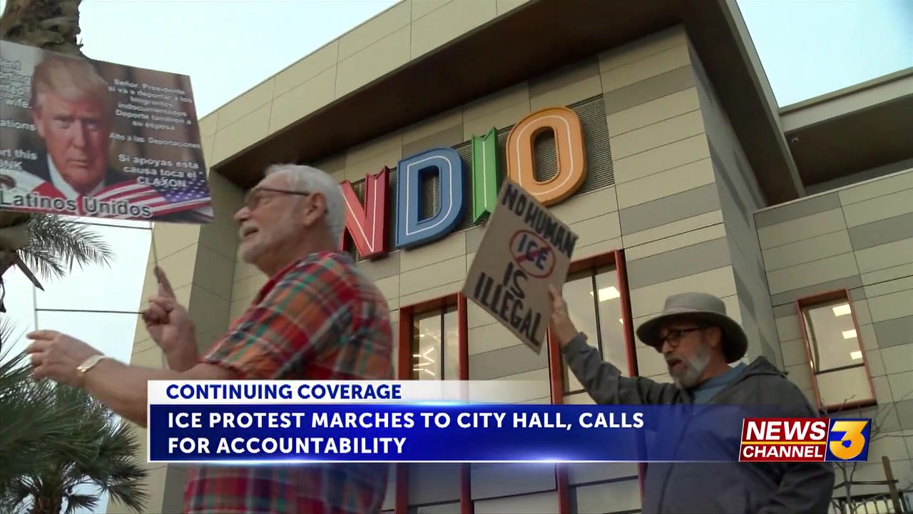 ‘ICE out of Indio’ protest marches to City Hall