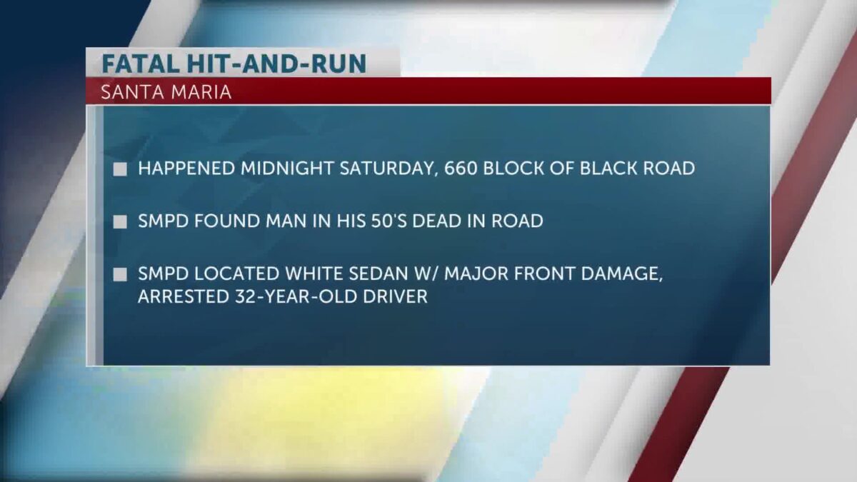 Santa Maria Police Arrest Man in Fatal Hit and Run