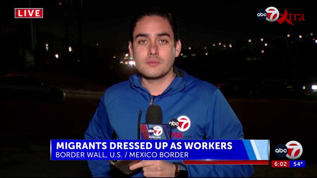 Migrants dressed as construction workers seen illegally crossing the border into El Paso