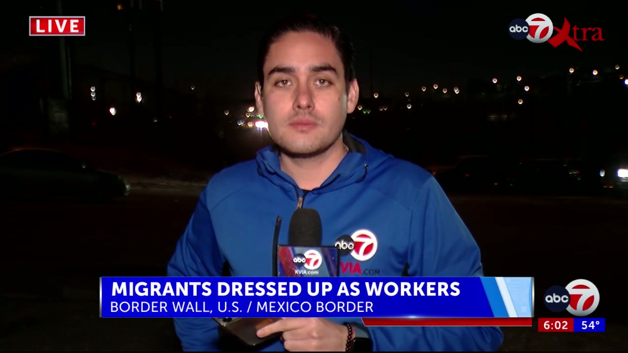 Migrants dressed as construction workers seen illegally crossing the border into El Paso