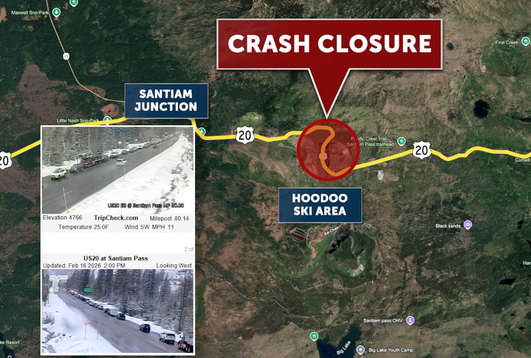 Highway 20 reopens near Santiam Pass after injury car-semi crash brings closure