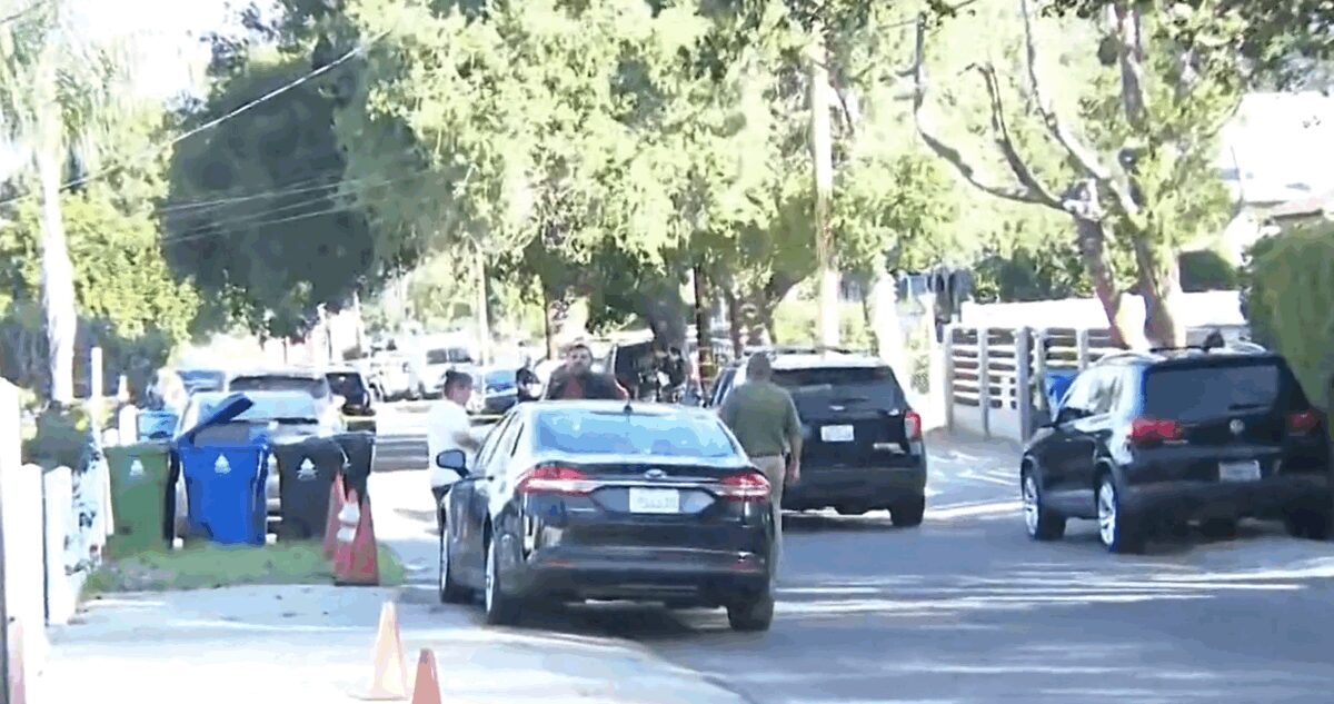 The Los Angeles Fire Department reported taking an elderly man and a young girl to the hospital in stable condition