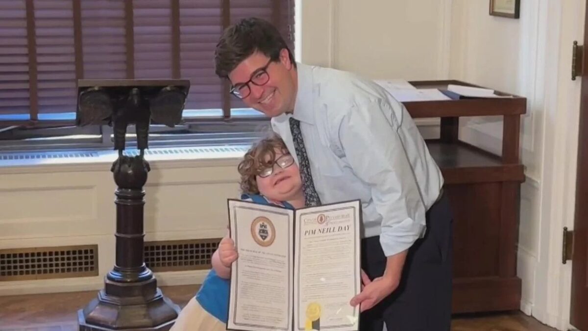 Pittsburgh Mayor Corey O'Connor welcomed Neill and her dad into the mayor's office on Friday for a special ceremony. The mayor presented her with a proclamation that officially declared today as Pim Neill Day.