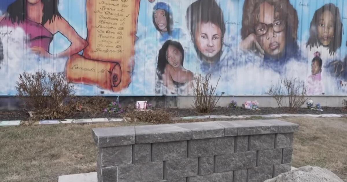A North Omaha memorial site that honors victims of gun violence receives new benches after the previous ones were vandalized and destroyed in July 2025.