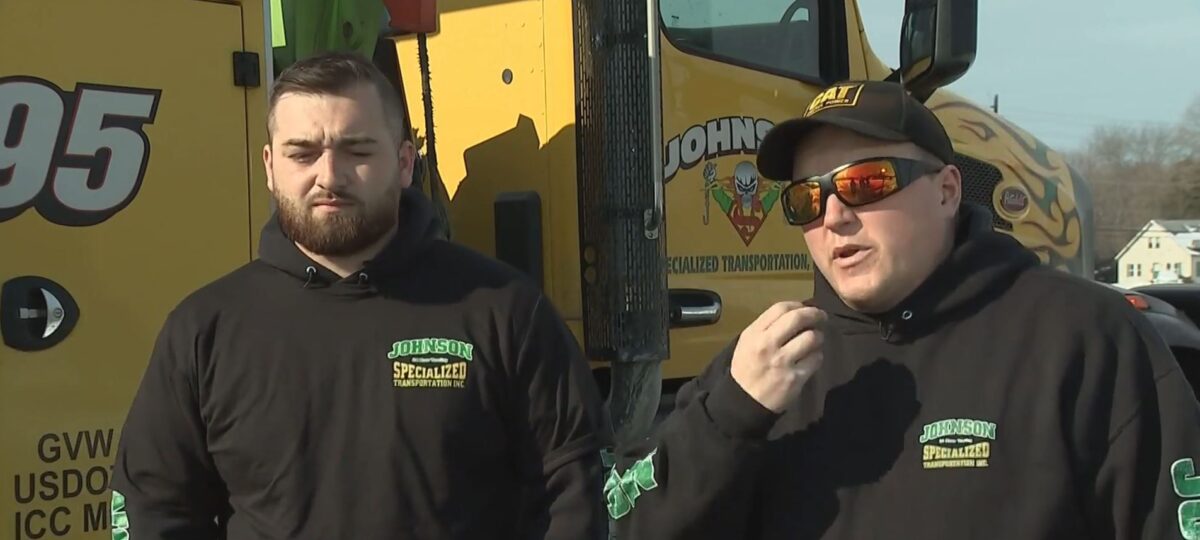 John Reilly and Dalton Applegate were working Wednesday morning as usual. Reilly drives a tow truck for Johnson Specialized Transportation
