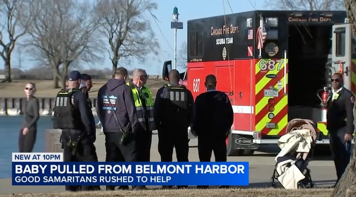 A gust of wind blew a baby girl in a stroller into Lake Michigan at Belmont Harbor near Lakeview