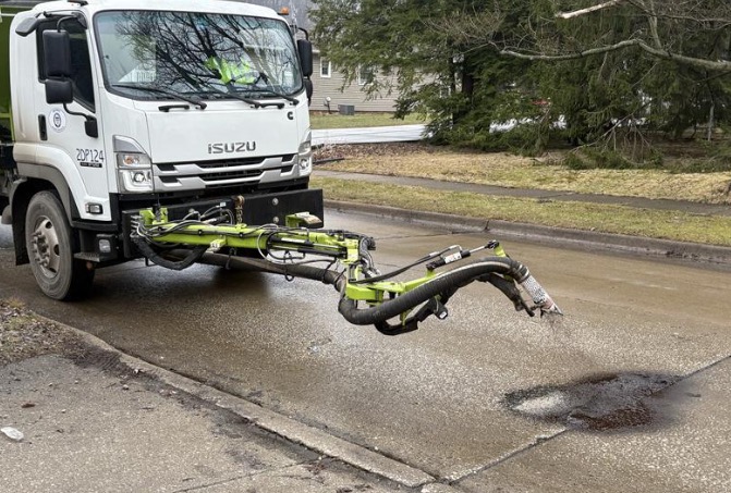 City of Akron road crews deployed Dura Patcher vehicles this week to fix troublesome potholes that have popped up this season.