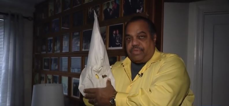 A collection of Ku Klux Klan hoods
