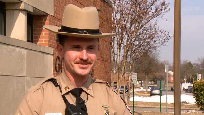 Maryland State Police said Trooper Nicholas Warren helped to save the life of a choking infant while conducting a traffic stop on Walnut Drive in Elkton.
