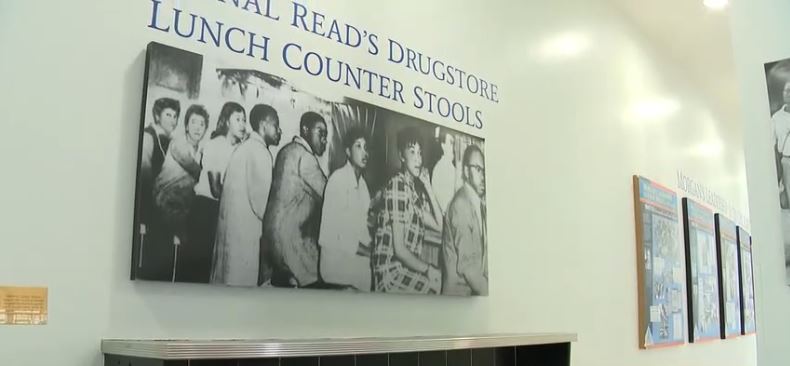 A historic lunch counter from Read's Drugstore that's on display at the Morgan State University Student Center demonstrates what would help spark the Civil Rights Movement across Baltimore.