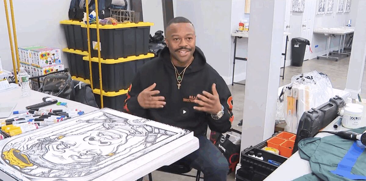 Behind each of George Freeman's paintings is the story of a person who never gave up