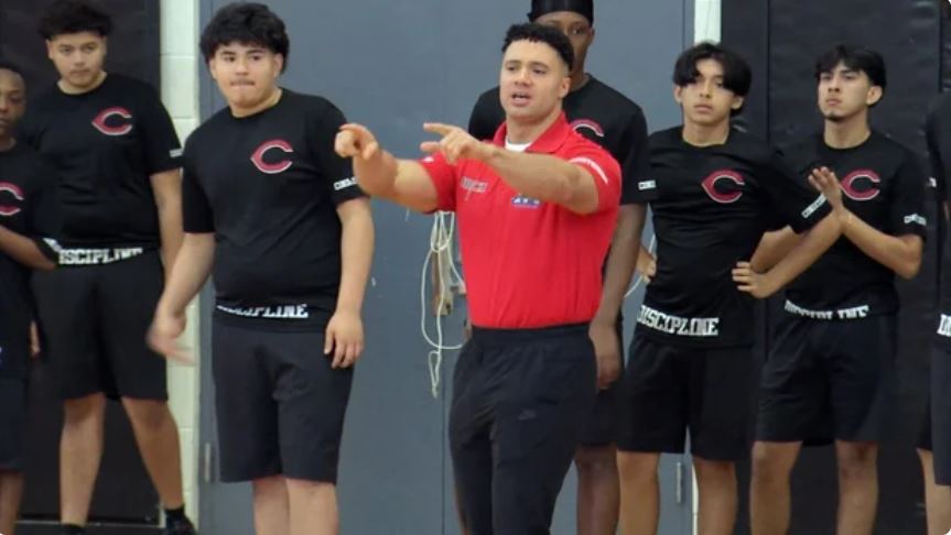 Officer Damian Strait at "Build the Base" camp