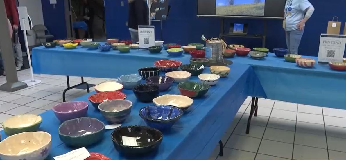 The display was part of “Empty Bowls