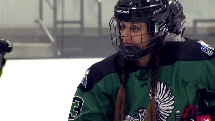Sonu Kumar suits up and hits the ice with purpose. She just started skating last summer after watching her boys