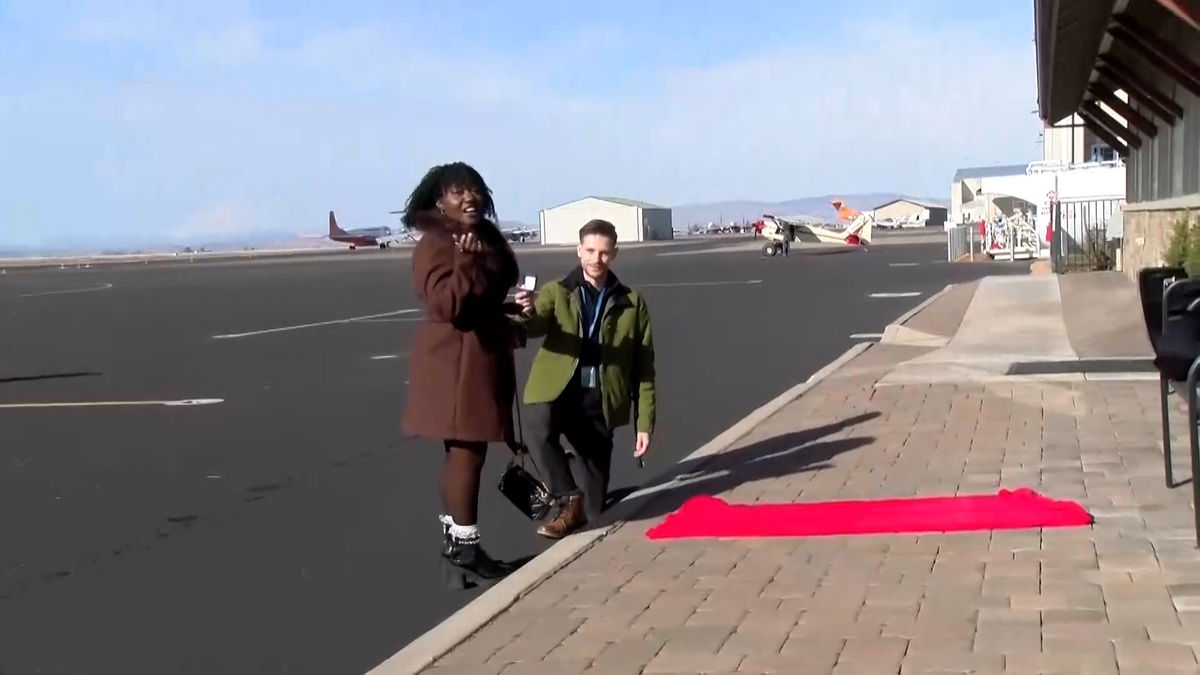 Love takes flight: KTVZ captures surprise engagement at Madras Airport