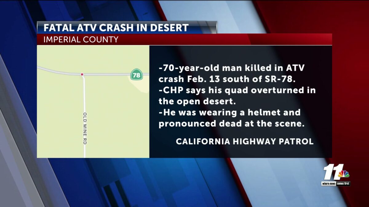 One man dead in off-highway crash in Imperial County