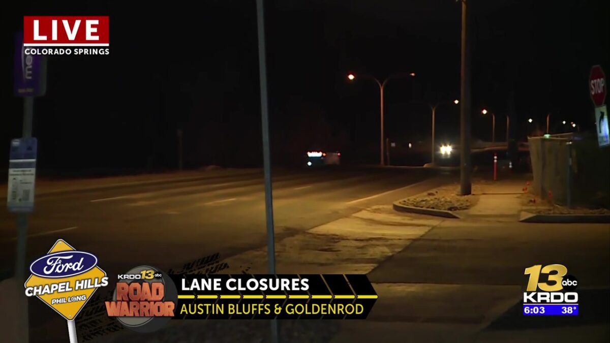 Delay announced in first in a series of lane closures scheduled Monday on Austin Bluffs Parkway in Colorado Springs
