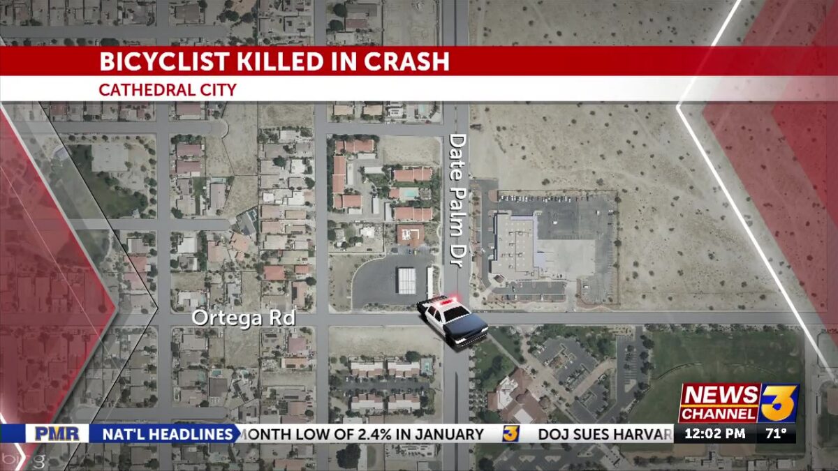 Bicyclist dead following crash in Cathedral City Thursday night
