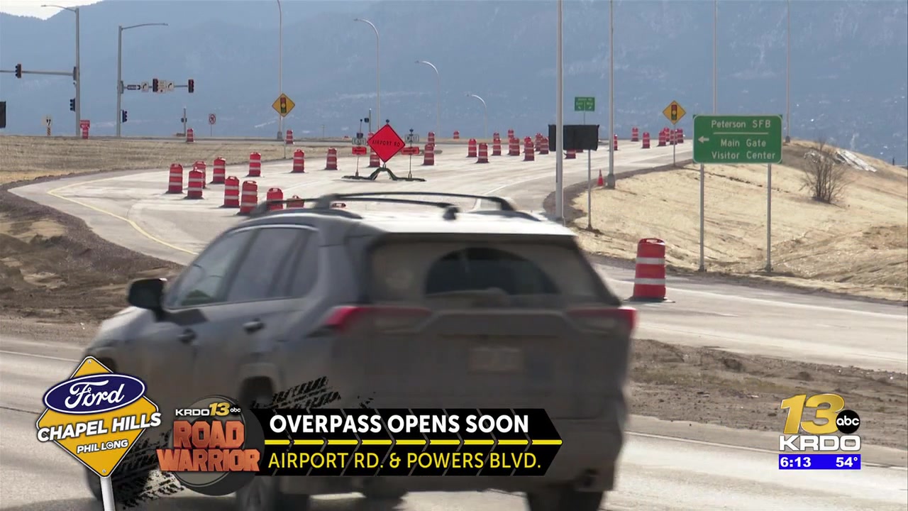 New overpass on Airport Road over Powers Boulevard in Colorado Springs expected to open on Wednesday