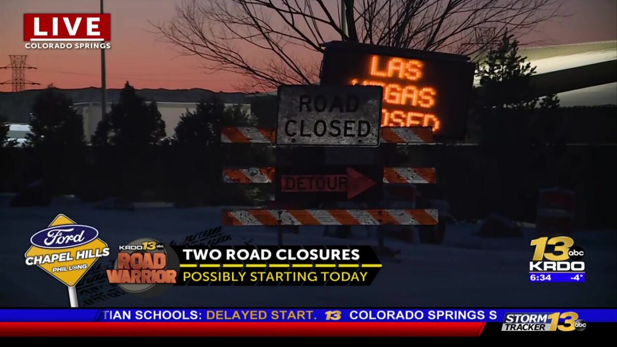 Of two lengthy road closures scheduled to begin Monday in Colorado Springs