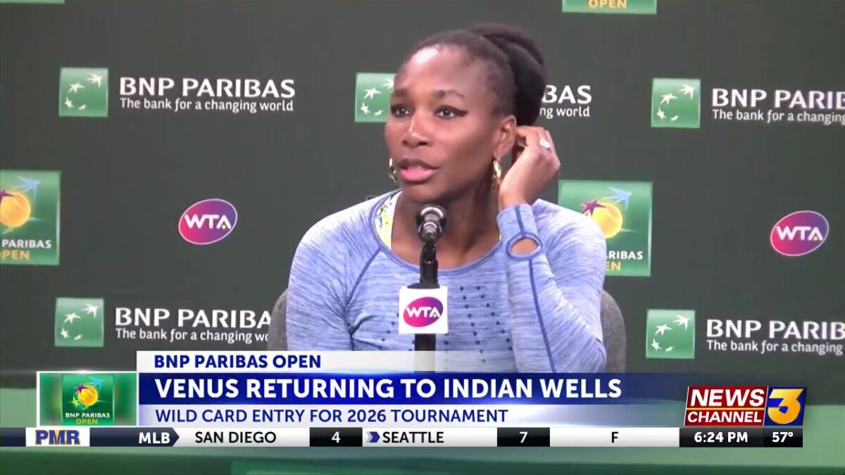 Venus Williams awarded wild card into 2026 BNP Paribas Open