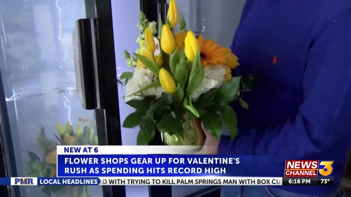 Local flower shops gear up for Valentine’s Day rush as spending hits record high