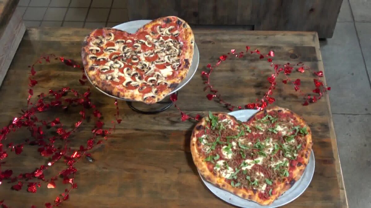 Valentine’s Day Business Brings Much Needed Boost to Restaurants with Heart-Shaped Pizzas